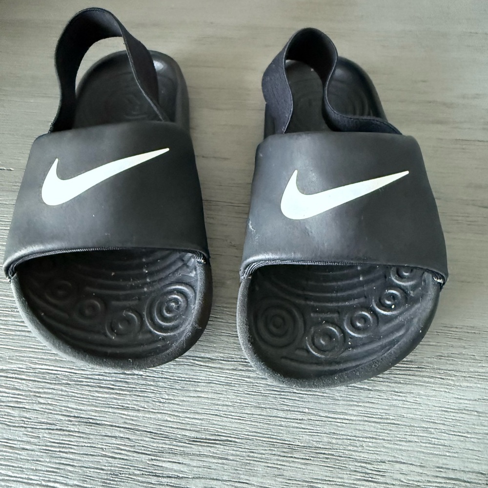 Nike Black and White Kawa Slides